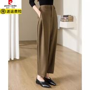 皮爾卡丹氣質(zhì)顯瘦繭型鐮刀褲2025春秋新款哈倫褲冬季毛呢休閑褲時(shí)尚西裝褲 咖啡色-春秋西裝面料 2XL 建議132-146斤