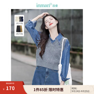 茵曼（INMAN）針織馬甲女老錢風(fēng)V領(lǐng)薄2025秋冬女裝新款學(xué)院風(fēng)內(nèi)搭毛衣上 蒼灰色 XL