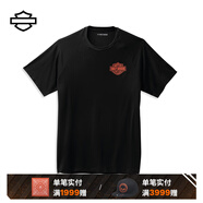哈雷戴維森（Harley-Davidson）摩托車文化Performance B&S 圓領(lǐng)寬松半袖徽章休閑男裝短袖T恤 黑色 S