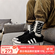 阿迪達斯 （adidas）三葉草男休閑鞋女2025年秋季情侶舒適低幫NIZZA板鞋運動(dòng)鞋CQ2333 CQ2332/1號黑色/亮白 36.5 225/4