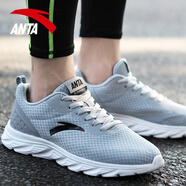安踏（ANTA）男鞋運動鞋2025秋季新款皮面防潑水黑色爸爸鞋子休閑跑步鞋男 21-5霧灰/黑/安踏白 43