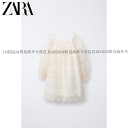 ZARA2025春季新款女?huà)胗淄ǘ浯汤C絹網(wǎng)長(cháng)袖連衣裙1150204712官方正品 白色 M 4 歲 (104 c)