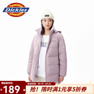 dickies羽絨服 女式雙面兩穿放羊羔絨羽絨服連帽外套10808 藕紫色 S 充絨量:76.5g