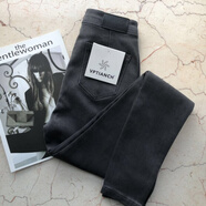 ANTCITY 202025年春夏新款高腰高彈力緊身牛仔褲顯瘦提臀鉛筆褲煙管褲女春潮 灰 XS _80-88斤