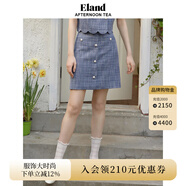 ELAND衣戀半身裙包臀裙短裙粗花呢珍珠扣小香風(fēng)夏季 藏青色(59)Navy S 160