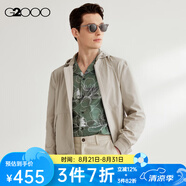 G2000【可機洗】G2000男裝SS24商場(chǎng)新款舒適多口袋可拆帽飛行員夾克 可拆帽-杏仁色時(shí)尚 48