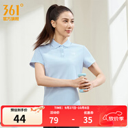 361°運動翻領(lǐng)t恤2025年春夏季新款休閑透氣短袖情侶POLO衫開學(xué)季 【女款】凝霧藍(lán) L