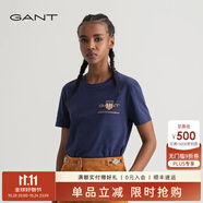 GANT/甘特【100%棉】男女同款情侶裝簡約學(xué)院風(fēng)舒適短袖重磅T恤 433夜藍(lán)色 XS
