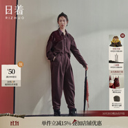 日著設(shè)計(jì)師品牌女裝季新款小眾高級(jí)感休閑羊毛呢寬松連體褲 歸紅現(xiàn)貨 S