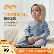 安踏兒童minianta糯絨絨A類男女嬰童連體衣24年冬新款哈衣爬爬服 霧霾藍(lán)-3 73cm【適用6.5-10.5kg】