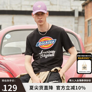 dickies 純棉短袖T恤男 情侶男女同款 印花休閑百搭上衣7087 7087黑色 常規(guī) M