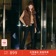 MISS SIXTY復(fù)合絨牛仔褲女雙扣高腰顯瘦九分小腳鉛筆褲靴褲百搭 黑灰 25