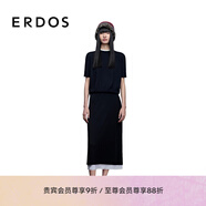 ERDOS【精紡羊毛】25早秋A字裙時(shí)尚雙層輕薄透氣女半身裙 黑 M 165/68A