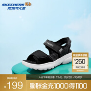 斯凱奇（Skechers）男童露趾涼鞋406512L 黑色/BLK 37