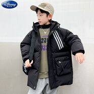 迪士尼（Disney）兒童服男童中長(cháng)款中大童2025冬季新款童裝加厚保暖外套潮 黑色 160 cm(160.1g)