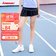 kawasaki 川崎羽毛球服運(yùn)動(dòng)網(wǎng)球短裙女防走光半身裙A2754 黑色 L 