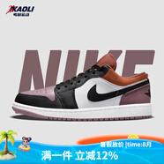 耐克（NIKE）【潮】Air Jordan aj1板鞋男女情侶新款低幫休閑運動籃球鞋休閑鞋 FB9908/FB9907-102白褐紫 女款GS 38.5