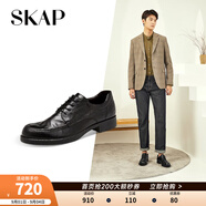 圣伽步（Skap）皮鞋男士商務(wù)休閑德比軟底正裝鞋 黑色 39