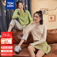 唐獅（TonLion）2021打底衫女內(nèi)搭長袖T恤半高領短款上衣 加絨/米杏色/二批 S 