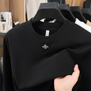 金盾（KIN DON）2025秋冬新款長(cháng)袖T恤男士雙面德絨 韓版青年圓領(lǐng)打底衣保暖內衣男 黑色 M