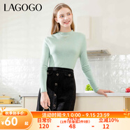 lagogo多巴胺多色修身軟糯針織衫女拉谷谷2024冬新款半高領打底衫 薄荷綠(L6) M 160/38