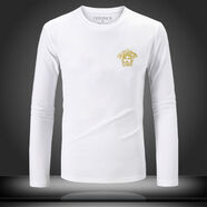 VERSACE JEANS COURTURE范思新款哲秋裝精神小伙高檔美杜莎長(zhǎng)袖t恤男顯瘦潮牌修身打底大 長(zhǎng)袖191白色 3XL 【166-179斤】