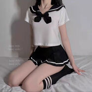 性感內衣水手服日系學(xué)院風(fēng)甜美可愛(ài)角色扮演套裝學(xué)生乖乖女制服裝 黑色不含襪子 S碼80斤-95斤