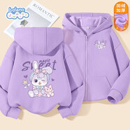 班尼路（Baleno）女童外套2025冬款大童加絨加厚冬裝小女孩洋氣秋冬季保暖連帽開(kāi)衫