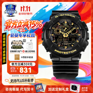 卡西歐（CASIO）黑金手表gshock黑白賽車冰韌運(yùn)動(dòng)時(shí)尚學(xué)生防水送男友七夕禮物腕表 GA-100CF-1A9綠迷彩