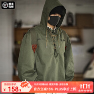 馬登工裝 美式復(fù)古甲板服惡劣天氣短款輕戶外夾克外套男寬松連帽衛(wèi)衣 軍綠色 M