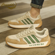 CROCODILE GARMENTS LTD品牌男鞋2025新款夏季網(wǎng)面透氣增高厚底男士休閑 淺棕色 39