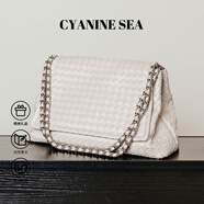 海青藍 CYANINE SEA輕奢包包女款2025大容量托特包單肩斜挎女士包生日禮物送女友老婆 米白色