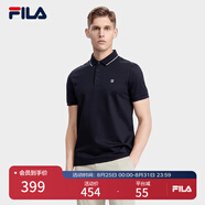 FILA斐樂(lè )官方男裝短袖POLO衫夏季簡(jiǎn)約商務(wù)休閑短袖上衣 傳奇藍-NV 2XL (185) 104A