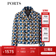 PORTS寶姿秋冬新品女裝長(cháng)袖短夾克LM9J111NPP085 NAVY PRINT2 L (8)