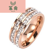 冪爾2025春夏新款時(shí)尚鑲鉆戒子男女鉆戒情侶不掉色 玫瑰金色不要以某音的體重 7號(hào)手指周長48-51毫米
