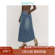 茵曼（INMAN）時尚繡花立領(lǐng)襯衫洋氣寬松休閑長袖襯衣 牛仔藍半身裙-18438189 S （褲子 26碼）