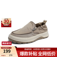 森達男鞋一腳蹬平底休閑鞋舒適透氣布鞋男板鞋帆布鞋V7R13BM3 杏色1NK01BM4 44