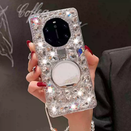 亮曼適用于華為mate60手機殼70麥芒30榮耀X60i暢享70pro女款MateX5奢華30水鉆Magic7支架magic6至臻版X 白色奢華全鉆香水瓶支架 榮耀X9C