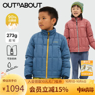 OUTnABOUT 出門(mén)走走2024秋冬新款兒童超輕盈鵝絨服男女童防潑水保暖羽絨服 湖藍色 120 充絨量40g