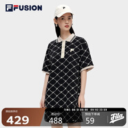 FILA FUSION斐樂(lè )官方潮牌女子連衣裙夏時(shí)尚寬松POLO領(lǐng)連身裙