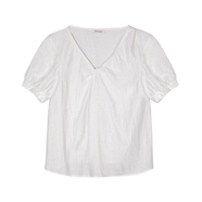 植物學(xué) BOTANIQUE白月光天絲亞麻扭結短袖上衣/半身裙女夏季 杏色上衣 S S