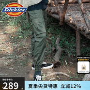 dickies休閑褲 男女同款新復古回潮印花多口袋束口工裝褲百搭8 軍綠色 28
