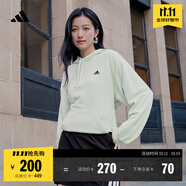 adidas休閑加厚毛圈連帽衛(wèi)衣套頭衫男女秋冬阿迪達斯官方輕運動   亞麻綠   S
