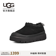 UGG秋季男女同款舒適簡(jiǎn)約厚底圓頭低幫塔斯曼時(shí)尚休閑鞋 1144096 BBLC | 黑色/黑色 37