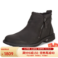 ECCO愛步高幫男鞋休閑防水舒適切爾西靴男士短靴510244 黑色-01001 40