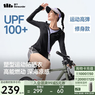 蕉下（beneunder）運(yùn)動(dòng)防曬衣女AL900辣妹防曬服防紫外線顯瘦戶外漫暮黑L
