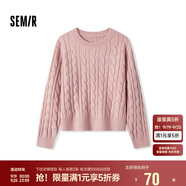 森馬（Semir）森柔毛衫|毛衣女絞花溫柔寬松2024冬圓領(lǐng)刺繡套頭衫109724107002