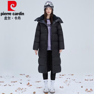 皮爾卡丹（pierre cardin）2025冬季新款白鴨防汗長(cháng)衫加厚耐寒30度時(shí)尚高品質(zhì)女絨超防冷外套 黑色 XS _(90-105斤)