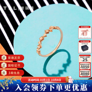 謝瑞麟（TSL）18K金戒指女款幾何鉚釘彩金玫瑰金指環(huán)送禮BE189 13號圈口