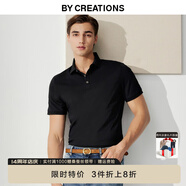 By Creations【3A抗菌】柏品桑蠶絲針織POLO衫男士夏季商務(wù)t透氣休閑百搭短袖 黑色 M